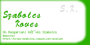 szabolcs koves business card